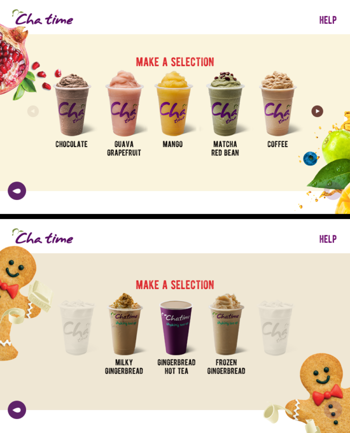 Chatime - Selection Screens 1 + 2